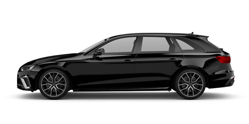 Seitliche Ansicht des Audi A4 in schwarz