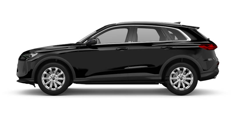 Seitliche Ansicht des Audi Q5 in schwarz
