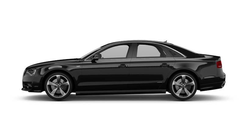 Seitliche Ansicht des Audi S-Serie in schwarz