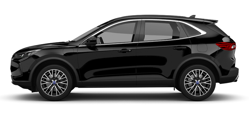Seitliche Ansicht des Ford Kuga in schwarz