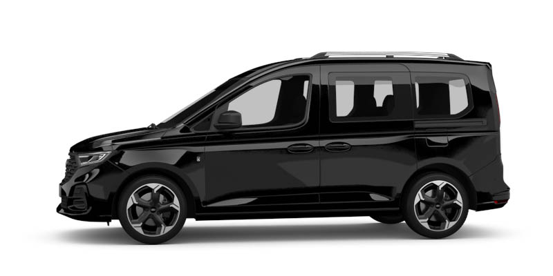 Seitliche Ansicht des Ford Tuorneo Connect in schwarz