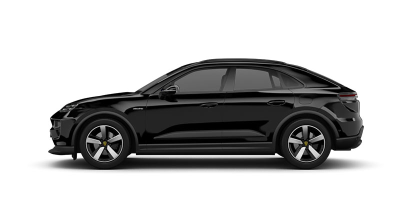 Seitliche Ansicht des Porsche Macan in schwarz
