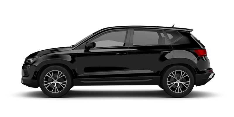 Seitliche Ansicht des Seat Ateca in schwarz