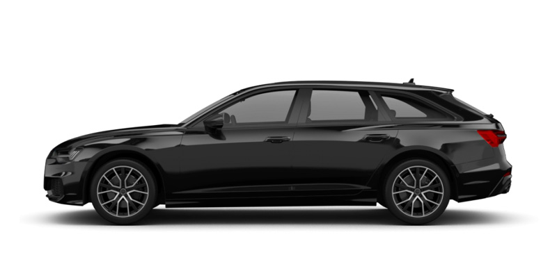 Seitliche Ansicht des Audi A6 Avant in schwarz