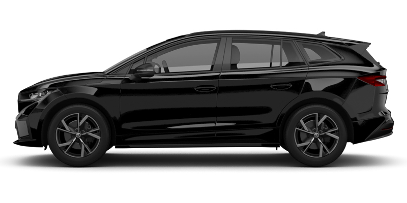 Seitliche Ansicht des Škoda Enyaq in schwarz