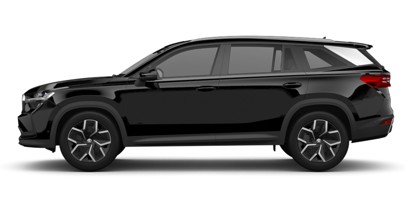 Seitliche Ansicht des Škoda Kodiaq in schwarz