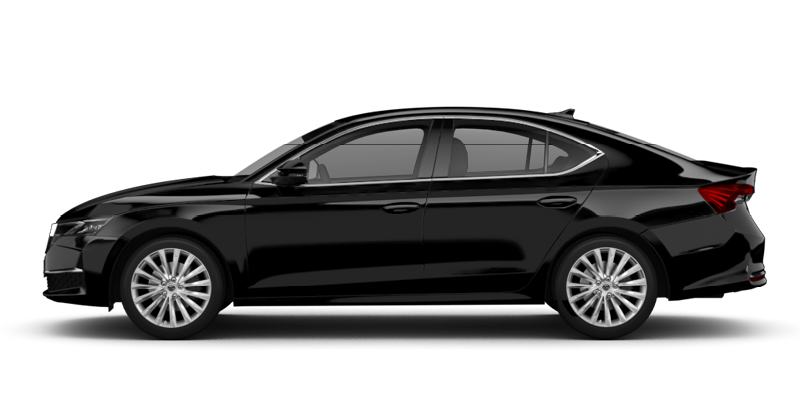 Seitliche Ansicht des Škoda Octavia in schwarz