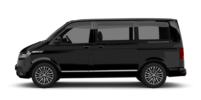 Seitliche Ansicht des VW Caravelle