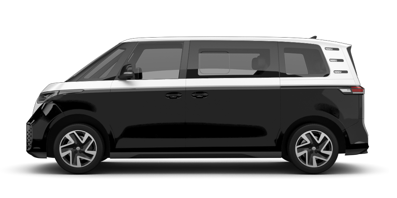 Seitliche Ansicht des VW ID.Buzz in grau