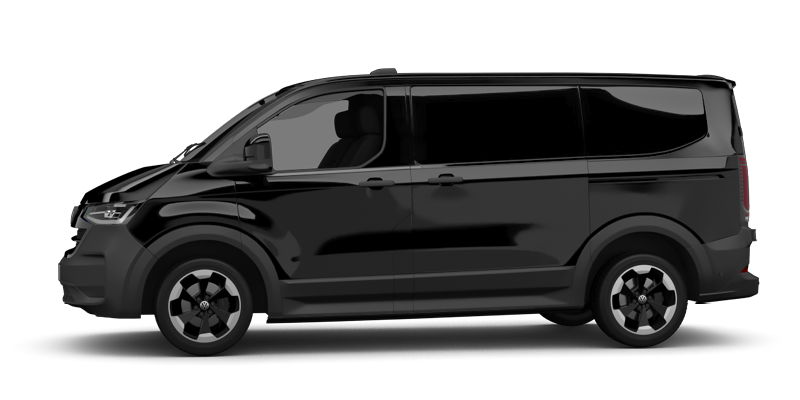 Seitliche Ansicht des VW Transporter Kasten in grau