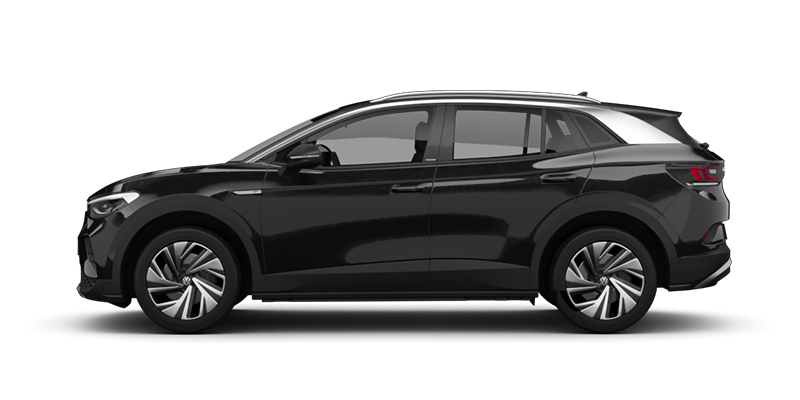 Seitliche Ansicht des VW ID.4 in schwarz