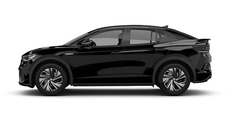 Seitliche Ansicht des VW ID5 in schwarz