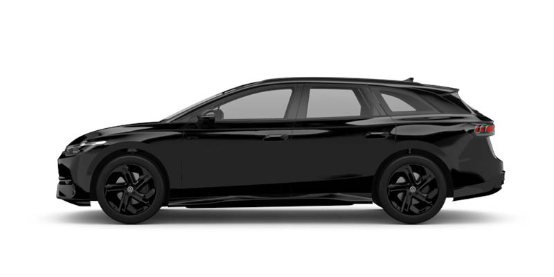 Seitliche Ansicht des VW ID.7 Tourer in schwarz